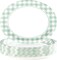 50 Pcs Gingham Party Supplies 10"x12" Large Sage Green (Green Gingham Oval Plates)